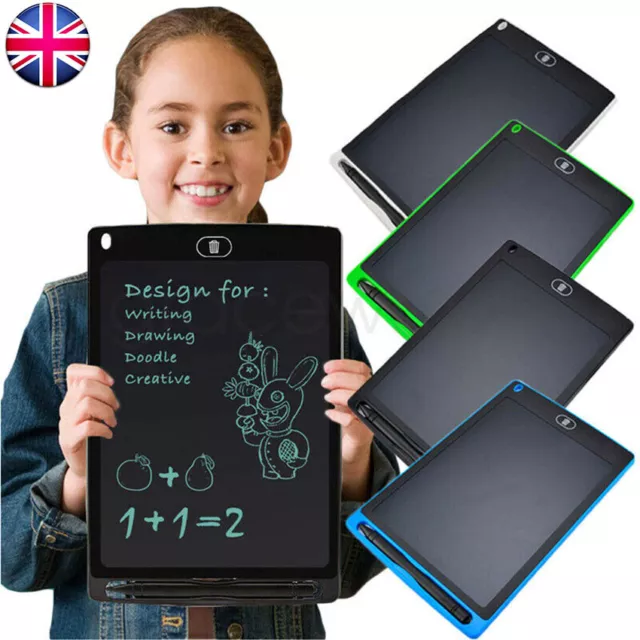 8.5"/12" Electronic Digital LCD Writing Pad Tablet Drawing Graphics Board UK