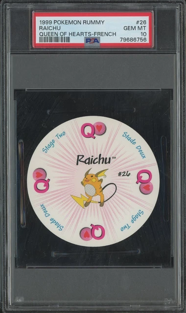 1999 Pokemon Rummy Queen Of Hearts French #26 Raichu PSA 10 GEM MINT
