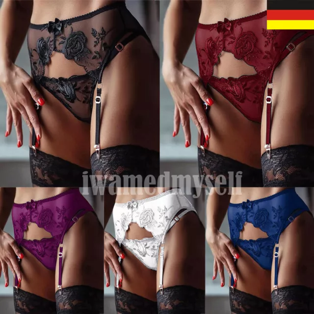 Sexy Strumpfhalter Unterwäsche Strapsgürtel Dessous Hüfthalter Tanga Strapse