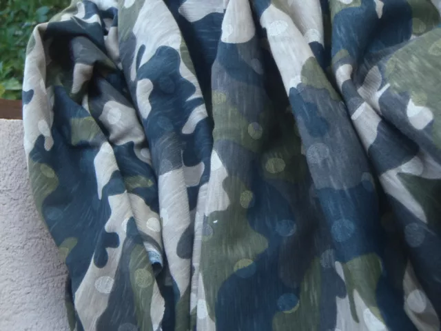 Rare Tissu coupon JERSEY de coton imprimé camouflage haute-couture MARNI 3