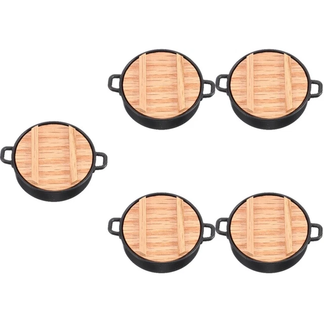 5pz Mini Pentole Simulazione Decorativa Pentola Ornamento Mini Cucina per Bambini