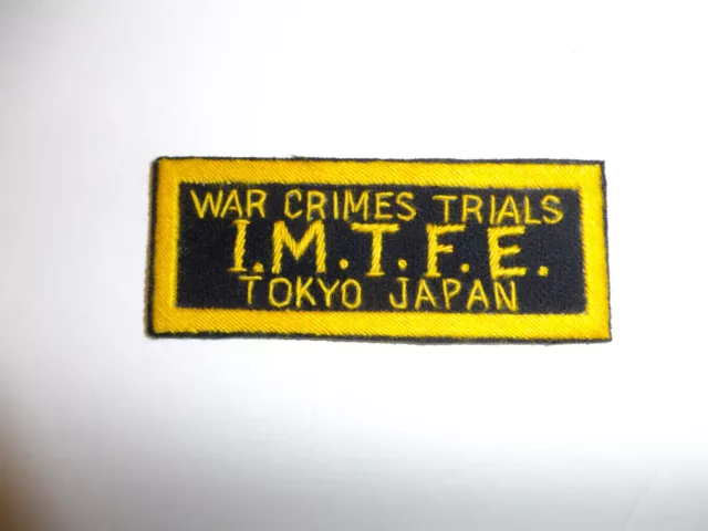 b2567 WW 2 US Army War Crimes Trials I.M.T.F.E. Tokyo Japan patch R9B