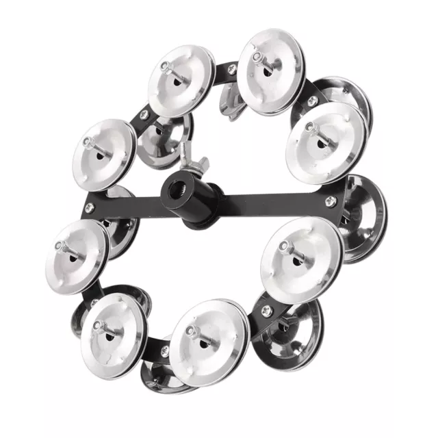 Drum Cymbals Hi Hat Tambourine Steel Bells with Row Jingles Portable Instrument 2