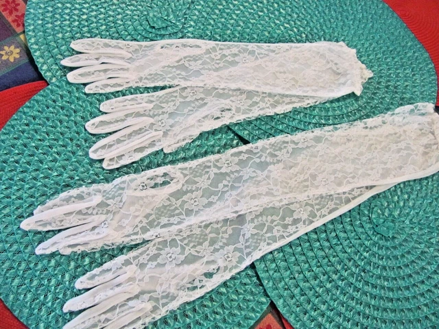 Pair Women's Lace Gloves - Formal - Costume - Prom - Wedding