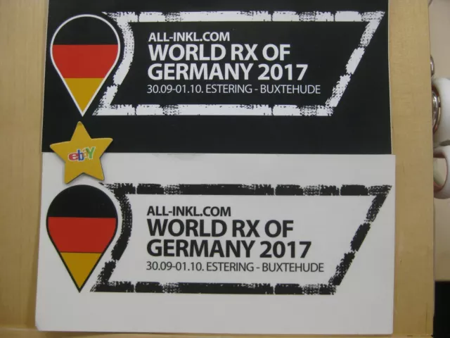 2 Orig. Aufkleber Decal World RX rallycross Germany 2017 Buxtehude Estering 202