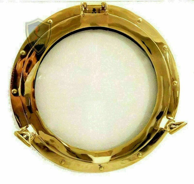 12" Latón Cristal Portilla Brillante Acabado Barco Ventana Náutico Decoración De