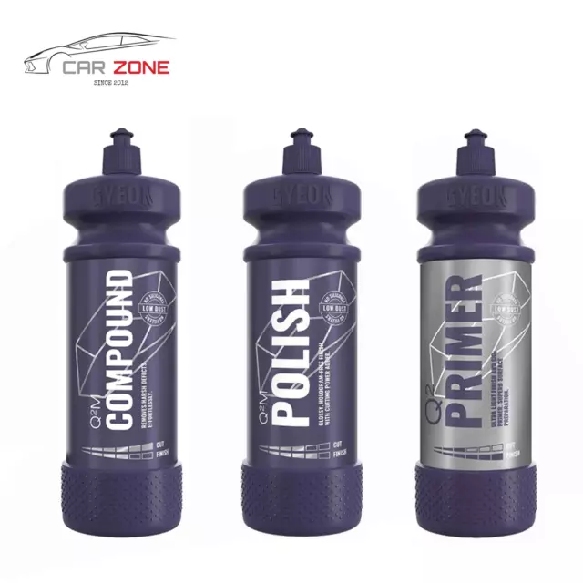 GYEON Q2 Primer + Q2M Compound + Q2M Polish (3 x 1000 ml) Pâtes à polir 3 étapes