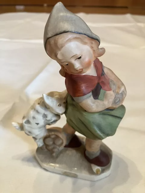 porzellan figur Friedel Mädchen mit Ziege