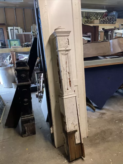Bova antique carved oak Newell post 69 x 7 5/8 x 7.75