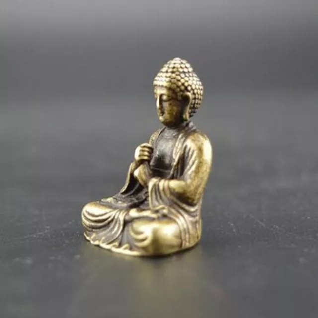 Mini Buddha Kopf Deko Statue Shakyamuni Holz Figur Buddhakopf-Zimmer-Deko-neu