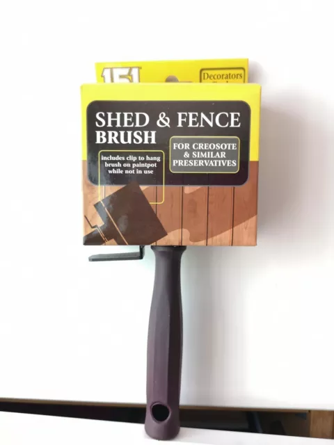 4" SHED Brush Wall FENCE Timber & DECKING PAINT BRUSH GARDEN WOOD BLOCK PASTE