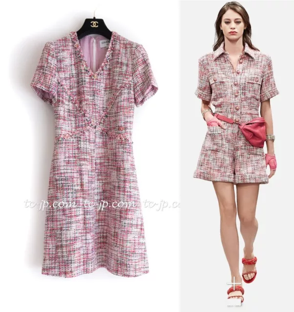 $4,015 CHANEL 17PS Pink Multi CUTE Cotton Tweed Dress 38 US2 Pristine