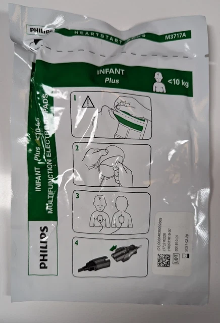 Phillips M3717A HeartStart AED Pads. Exp2021 INFANT  10kg SEALED UNOPENED