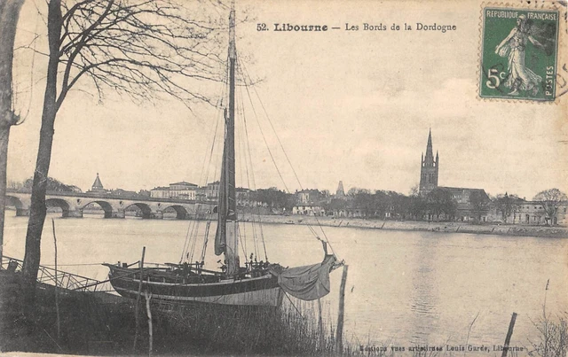 Cpa 33 Libourne Les Bords De La Dordogne