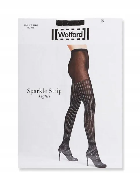 NEW WOLFORD sparkle striped tights XS 34/36