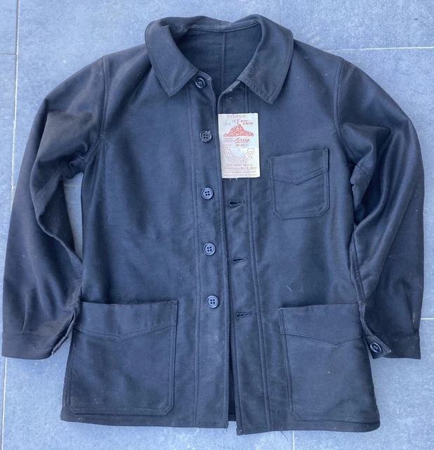 ANCIENNE VESTE DE travail le Mont saint michel NOIR 1930 deadstock