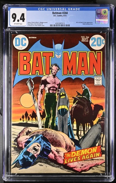Batman #244 (CGC 9.4) DC 1972 Ra's AL Ghul Battle - Neal Adams Iconic Cover