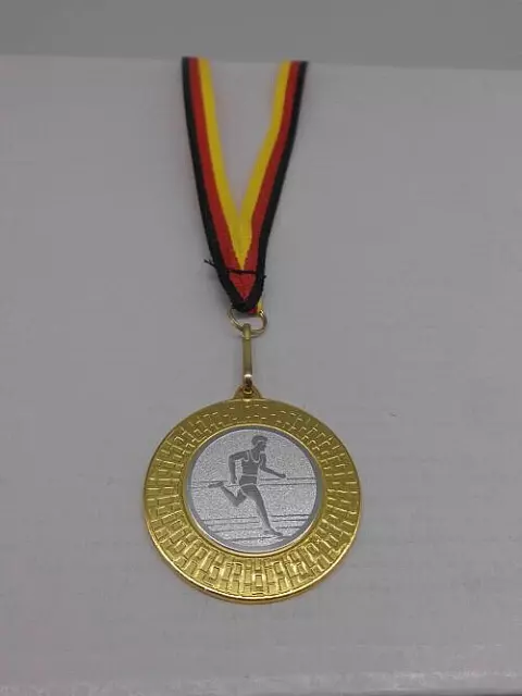 Leichtathletik Pokal 10 x Medaillen mit Band&Emblem Turnier Pokale Laufen (9285)