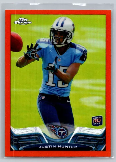 2013 Topps Chrome #18 Justin Hunter Orange Refractor RC (A)