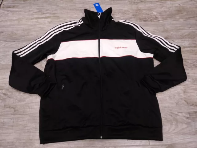 Adidas Originals Linear Track Top FI1568 Black/White-Infrared Men's Size Large