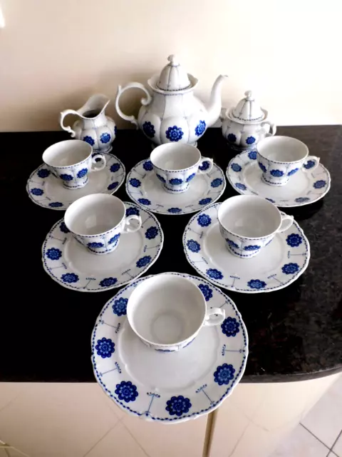 Fine China Lichte DDR Porzellan Kaffeeservice Teeservice für 6 Personen