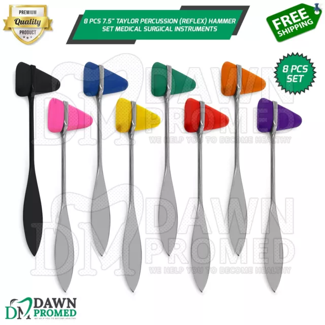 8 Pcs 7.5" Taylor Percussion (Reflex) Hammer Set Medical Surgical Instruments