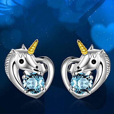 Two Tone 925 Silver Women Jewelry Fashion Round Cut CZ Zricon Stud Earring