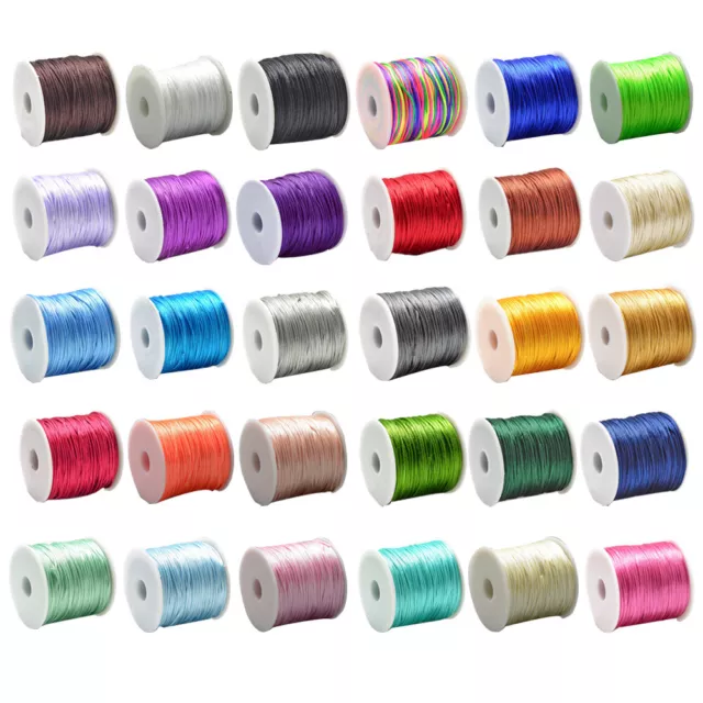 75m/roll Nylon Thread Rattail Satin Cord DIY Jewelry Beading Crafting String 1mm