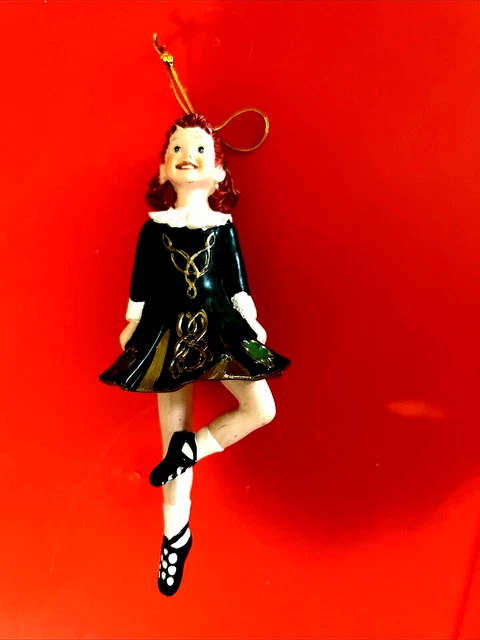 Kurt Adler Irish Girl Dancers Christmas Ornaments Green Dress 6" h -  New