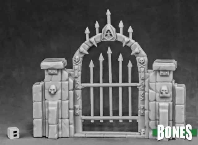 Reaper: Bones: Graveyard Fence Gate Unpainted Miniature