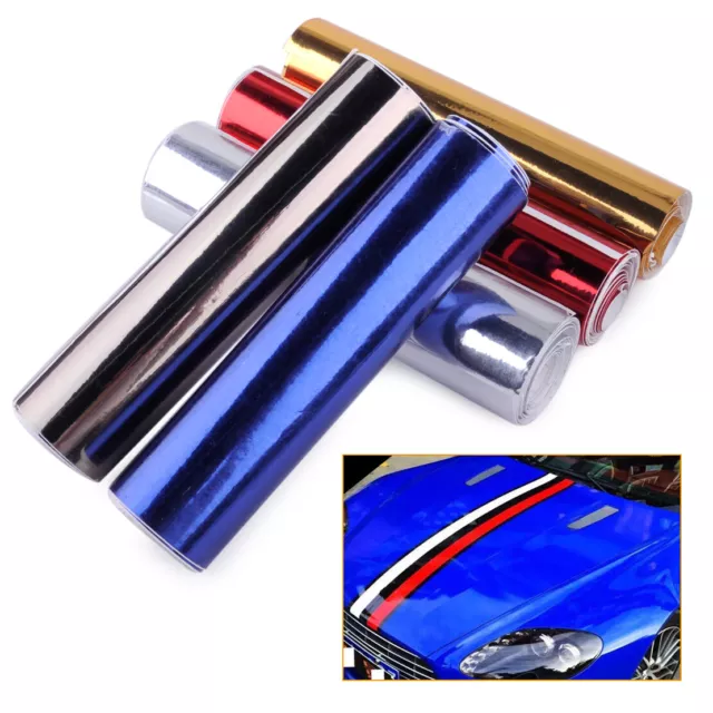 Car Gloss Chrome Mirror Vinyl Wrap Film Roll Sheet Sticker No Bubble 150x15cm