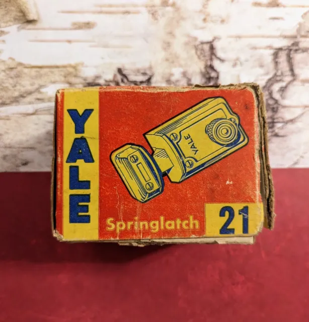 Original Box Yale Surface Mount SpringLatch 21 Door Lock Latch Spring Keys Vtg