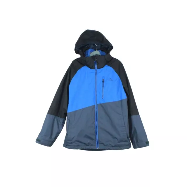 LL Bean Kids' Black Deep Sapphire Fleece-Lined 3-in-1 Hooded Jacket L 14-16