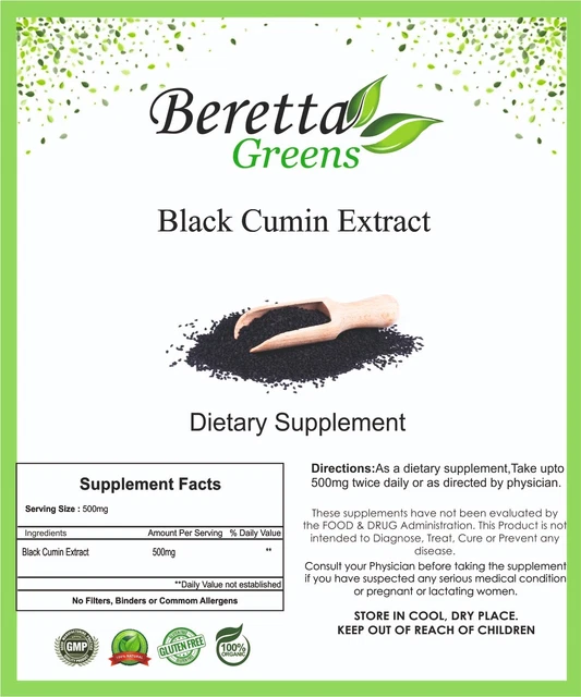 BLACK CUMIN SEED Extract Anti inflammatory Supports Immune System FREE