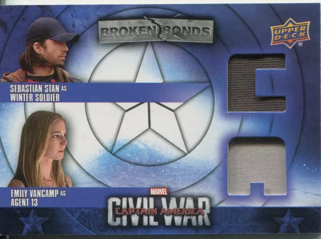 Captain America Civil War Broken Bonds Dual CA Relic Card BBC-BC