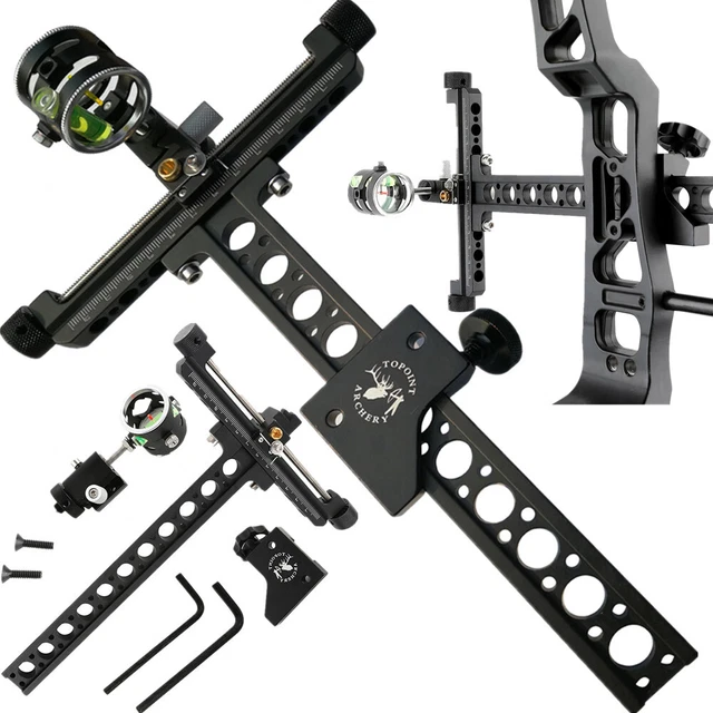 ARCHERY COMPOUND BOW Sight 1 Pin 0.059" Micro Adjust 4X Lens Aluminum