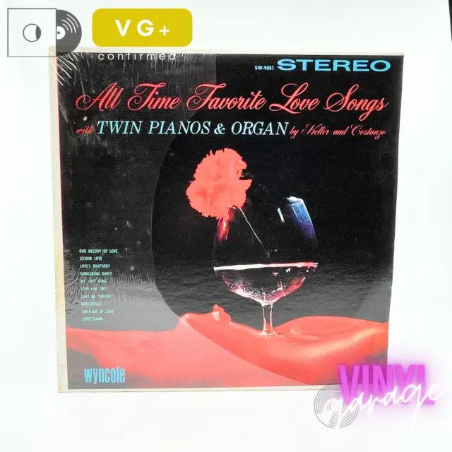 Keller And Costanzo – All Time Favorite Love Songs with Twin Pianos vinyl LP VG+