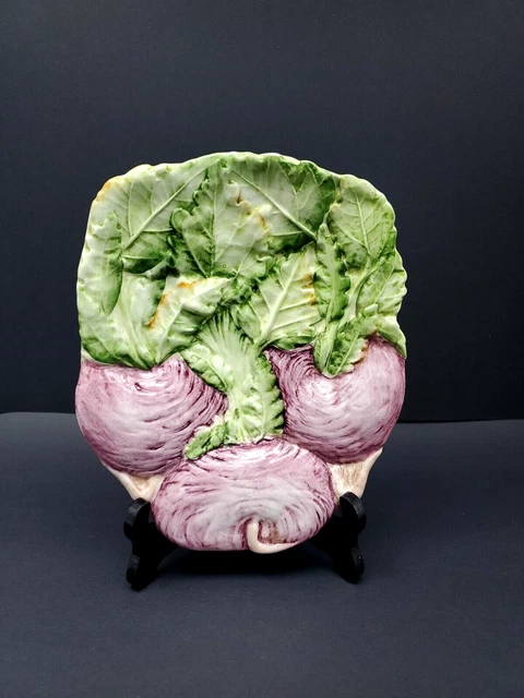 Italian Majolica Pottery Plate Beet and Greens Made Exclusively For Henry Birks
