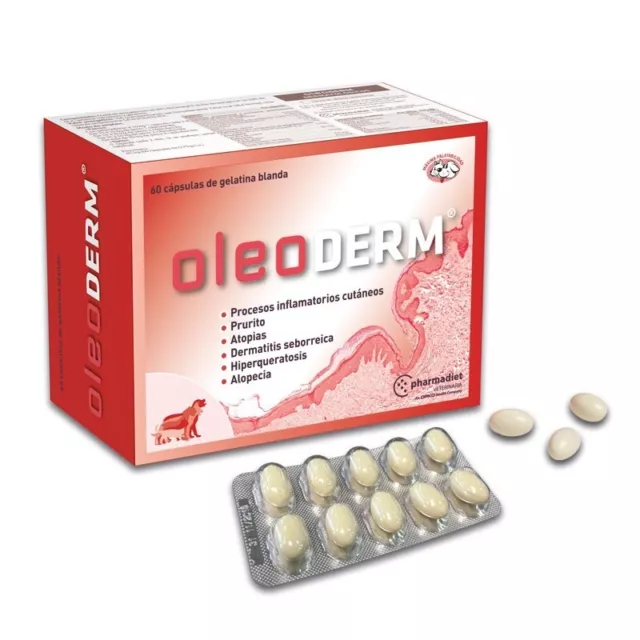 OLEODERM 60 CAPSULAS Alteraciones Cutaneas para Perros y Gatos