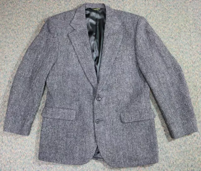 Vintage Harris Tweed Men’s Size 42R Blazer Suit Coat 100% Scottish Wool Gray