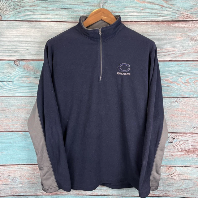Mens NFL Chicago Bears 1/4 Zip Fleece Size Large Blue