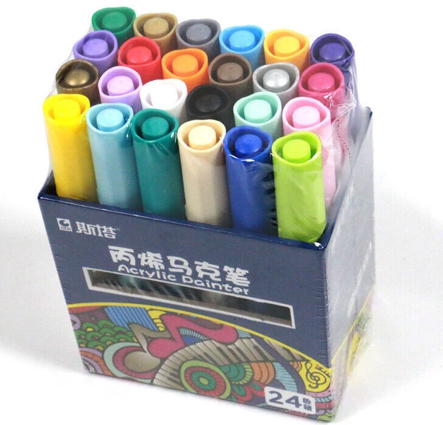 Acrylstifte Marker 24 Farben Set mittlere Strichstärke Steine bemalen Bestseller