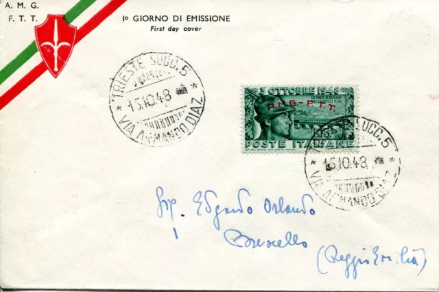 Trieste - FDC 1948 Viaggiata Ponte degli Alpini