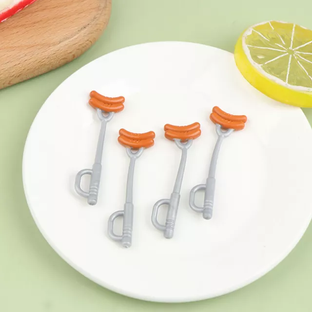 2 piezas Mini Finge Play Juguete de Comida Simulación Barbacoa Miniatura para Casa de Muñecas Kit.EL