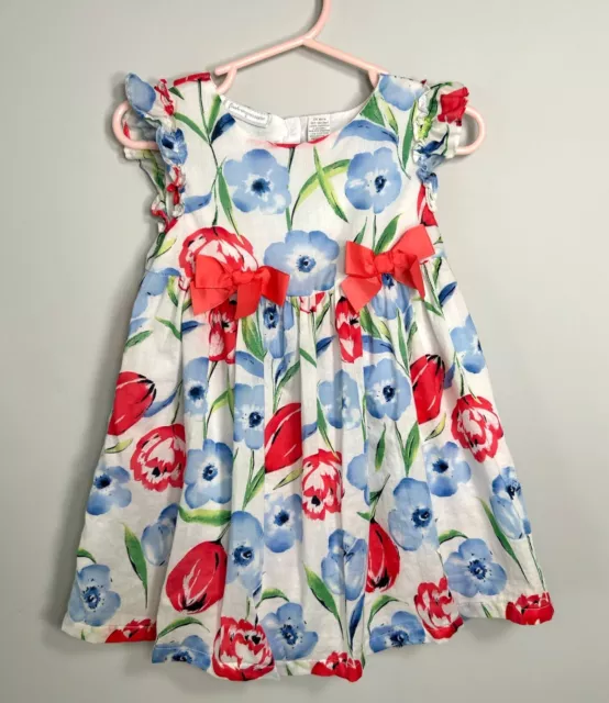 First Impressions Baby Girls' Sleeveless Floral Dress with Bows - Size 24 Months