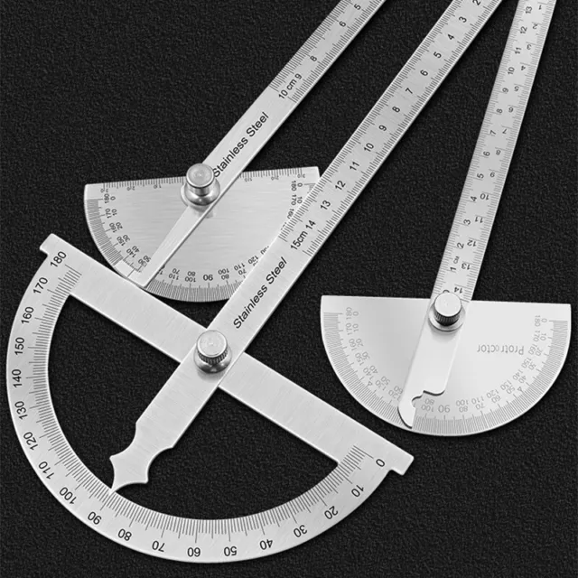 180 Degree Protractor Metal Angle Finder Goniometer Angle Ruler Woodworking T GR