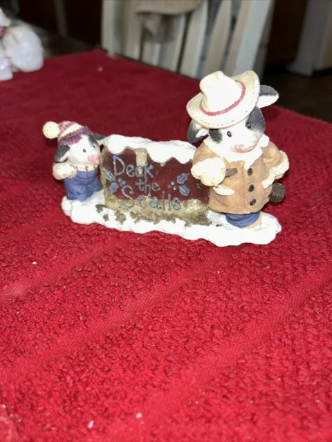 Enesco Mary Mary Had a Farm A chip off the old Block Deck the Stalls Cow Figurin