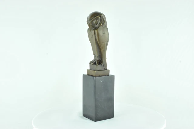 Estatua Búho Búho Pájaro Fauna Art Deco Estilo Art Nouveau Estilo Bronce sólido