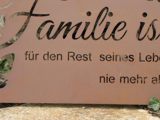 EDELROST SPRUCHSCHILD FAMILIE ist Wandtafel Metallschild Gartenschild