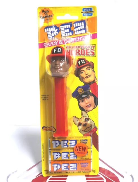 Emergency HEROES PEZ Dispenser Sealed MOC 2003 Fireman Retired